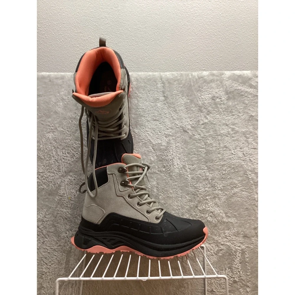 North Light Women's‎ Gray Coral Winter Lace Up Waterproof Boots Size 6